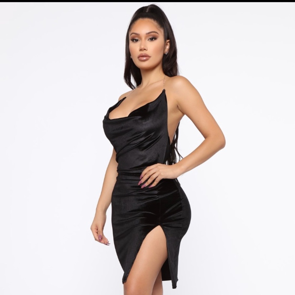 FASHION NOVA Bad Girls Club velvet MIDI Dress